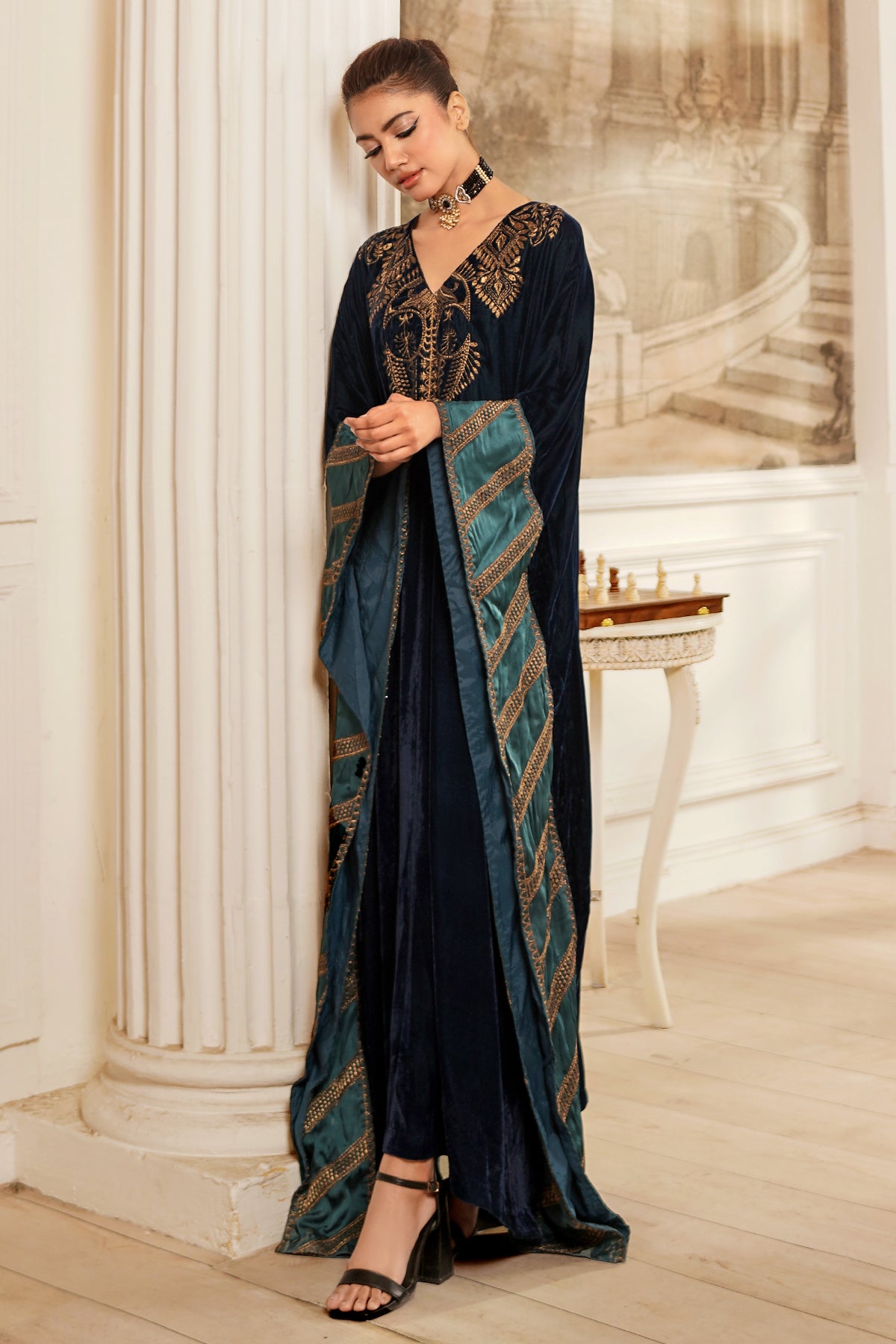 1 Pc Embroidered Babmbered Chiffon Duppata CHD22-14-A - Image 5